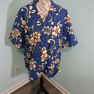 Aloha Line Hawaii Hawaiian Flowers Summer Beach Shirt Top Men's large